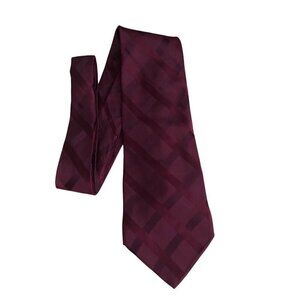 PRONTO UOMO Men's 100% Silk Burgundy Red Necktie - Old Money Quiet Luxury EUC